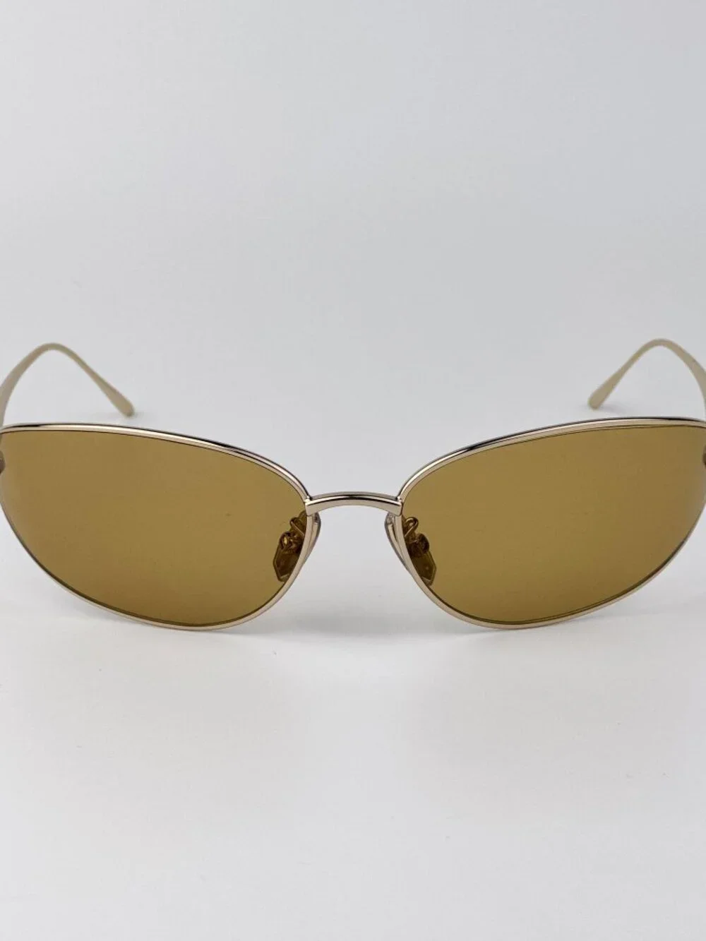 Loewe LW40164U 32E Wraparound Sunglasses Gold Frame Brown Lenses